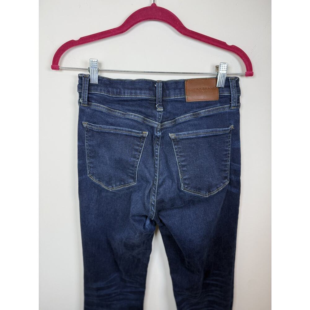 Lucky Brand Stevie Flare Jean Womens 6 28 Dark Blue High Rise Stretch Denim Boho - Picture 12 of 15